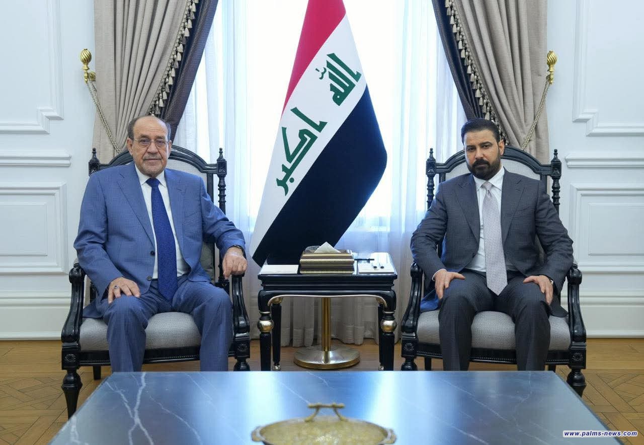 رئيس مجلس الوزراء علي فالح الزيدي يستقبل رئيس ائتلاف دولة القانون نوري المالكي.